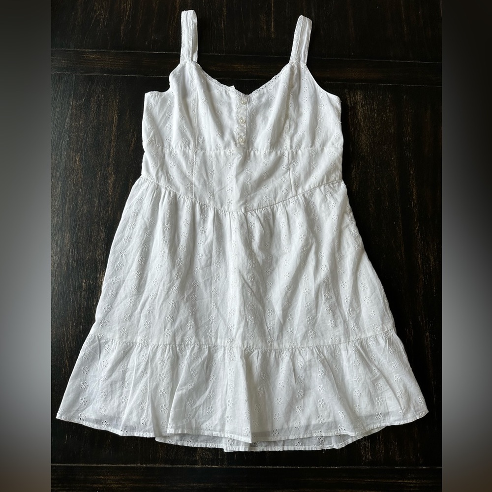 Hollister White Mini Eyelet Dress. Size XL